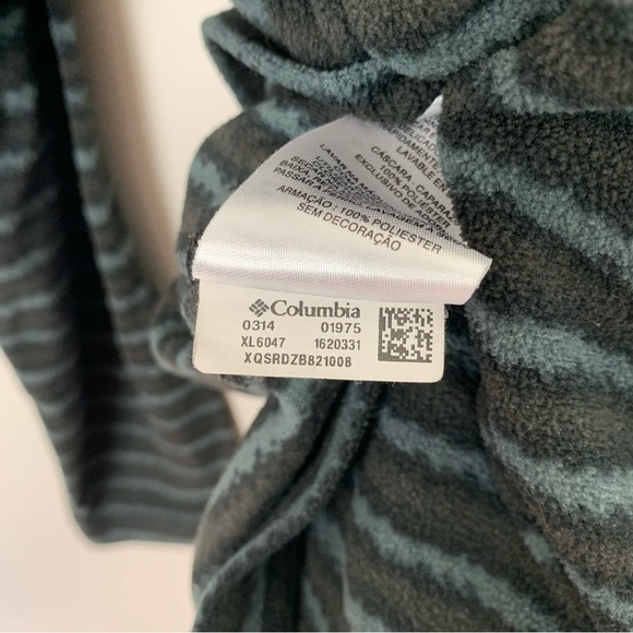 Columbia Black Gray Stripe Half Zip Pullover Sweatshirt Size Medium - Picture 10 of 11
